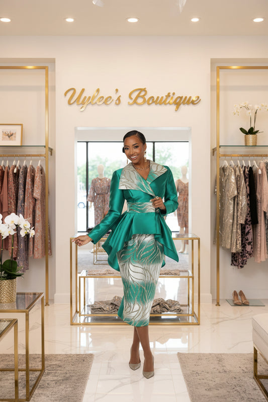 Luxurious Leaves Suit by Lisa Rene Black Label