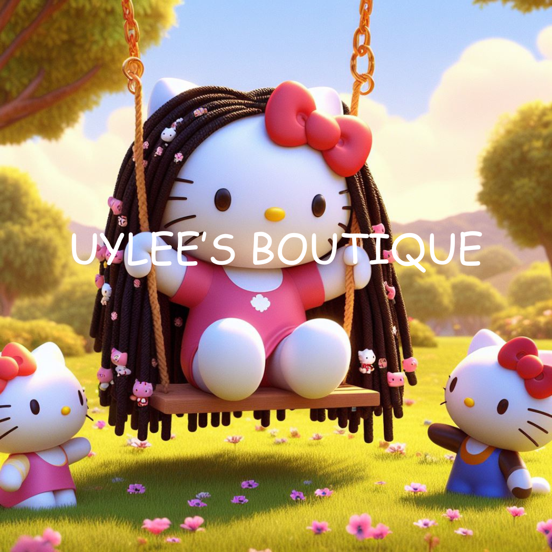 DIGITAL DOWNLOAD: Hello Kitty and Friends with Braids on a Swing