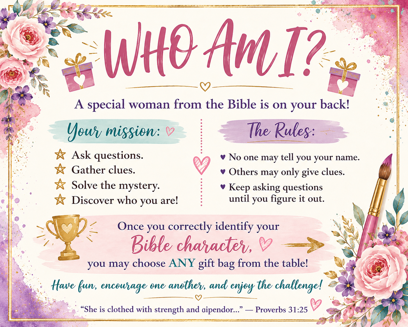 🌸 FREE DOWNLOAD: Women of Faith "Who Am I?" Bible Game 🌸