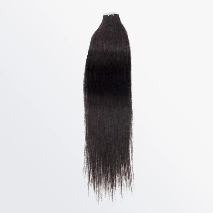 Premium Quality Straight Tape In Remy Hair Extensions #1B Natural Black