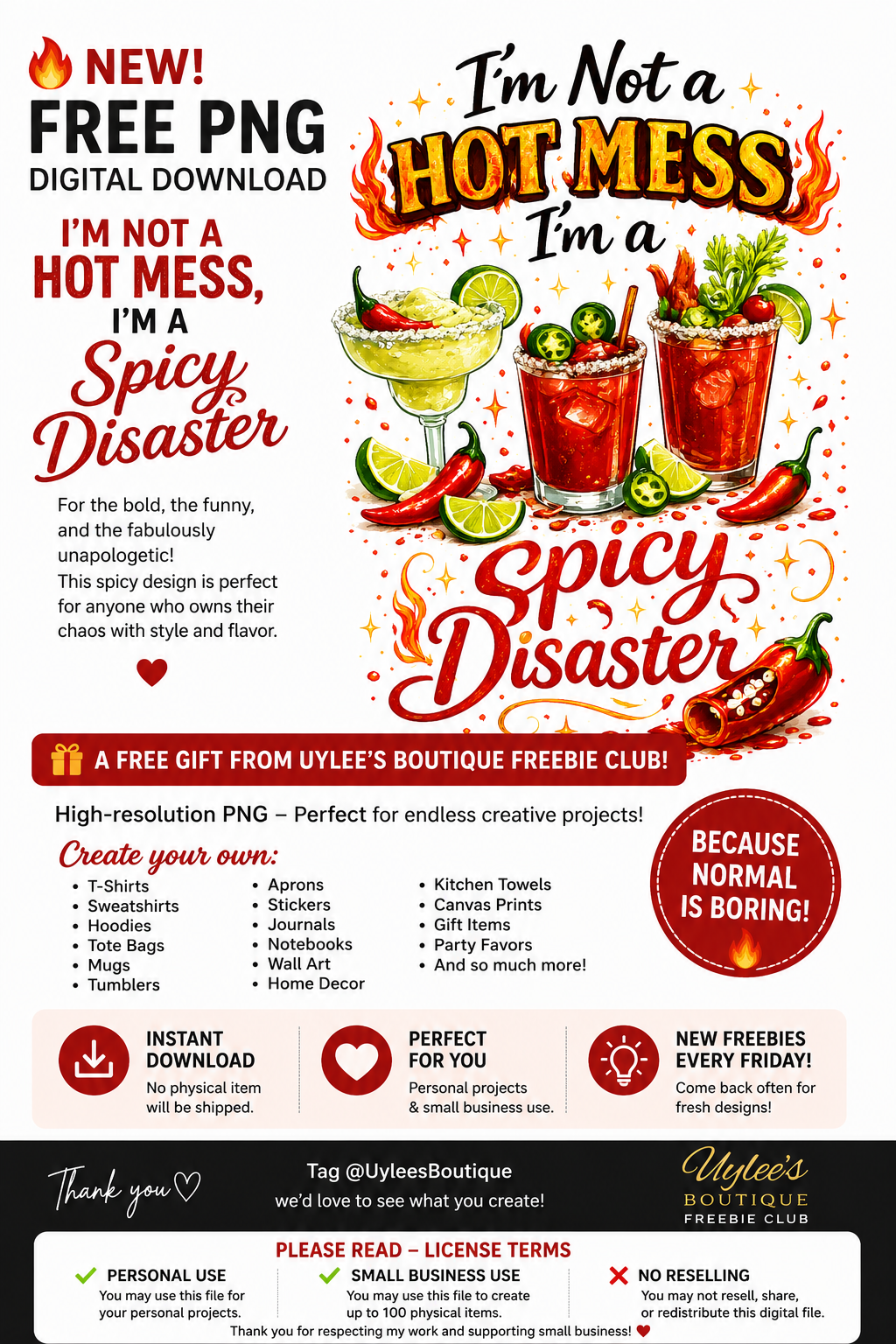 I'm Not a Hot Mess, I'm a Spicy Disaster – FREE PNG Download