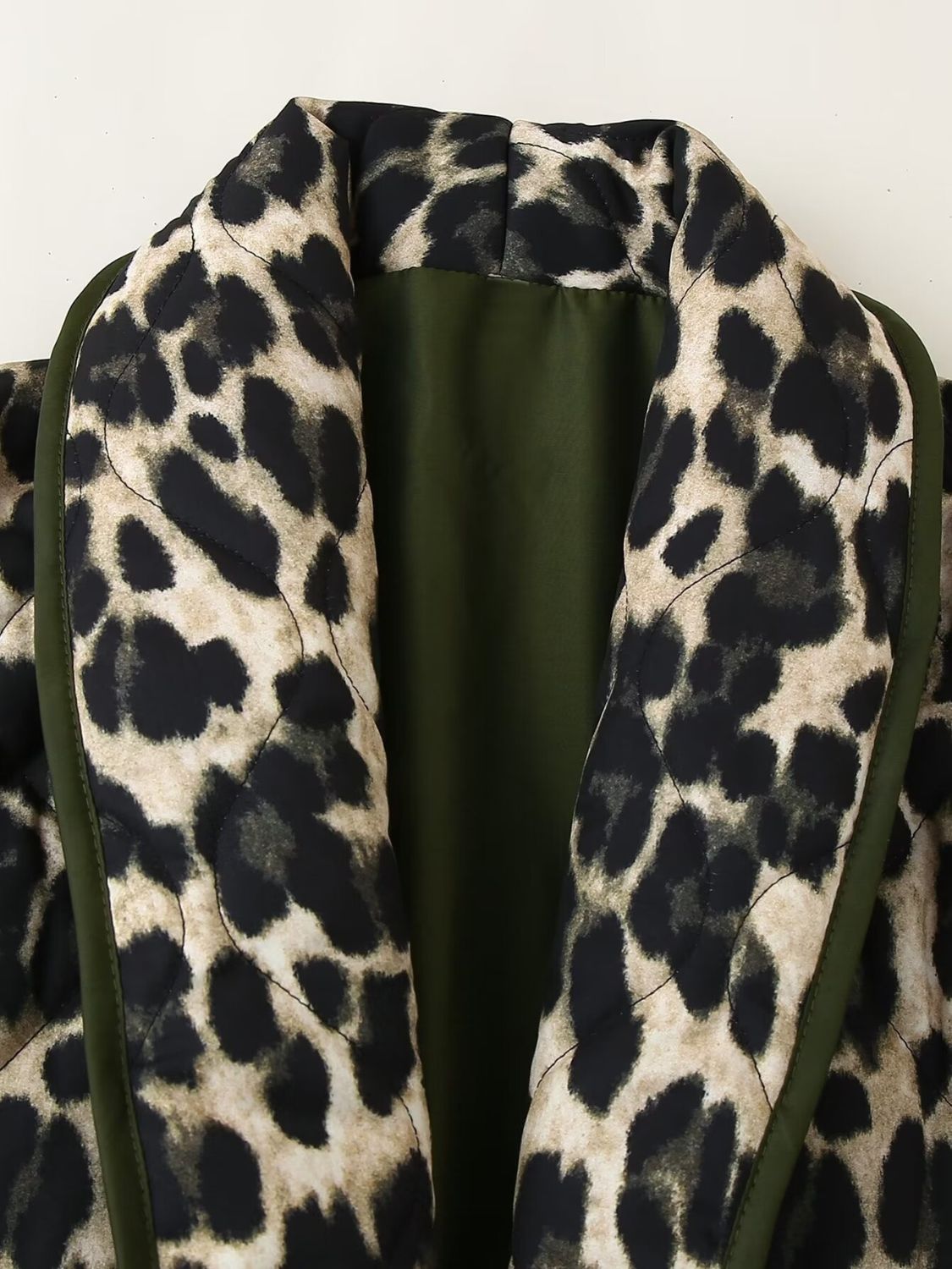 Leopard Open Front Long Sleeve Outerwear