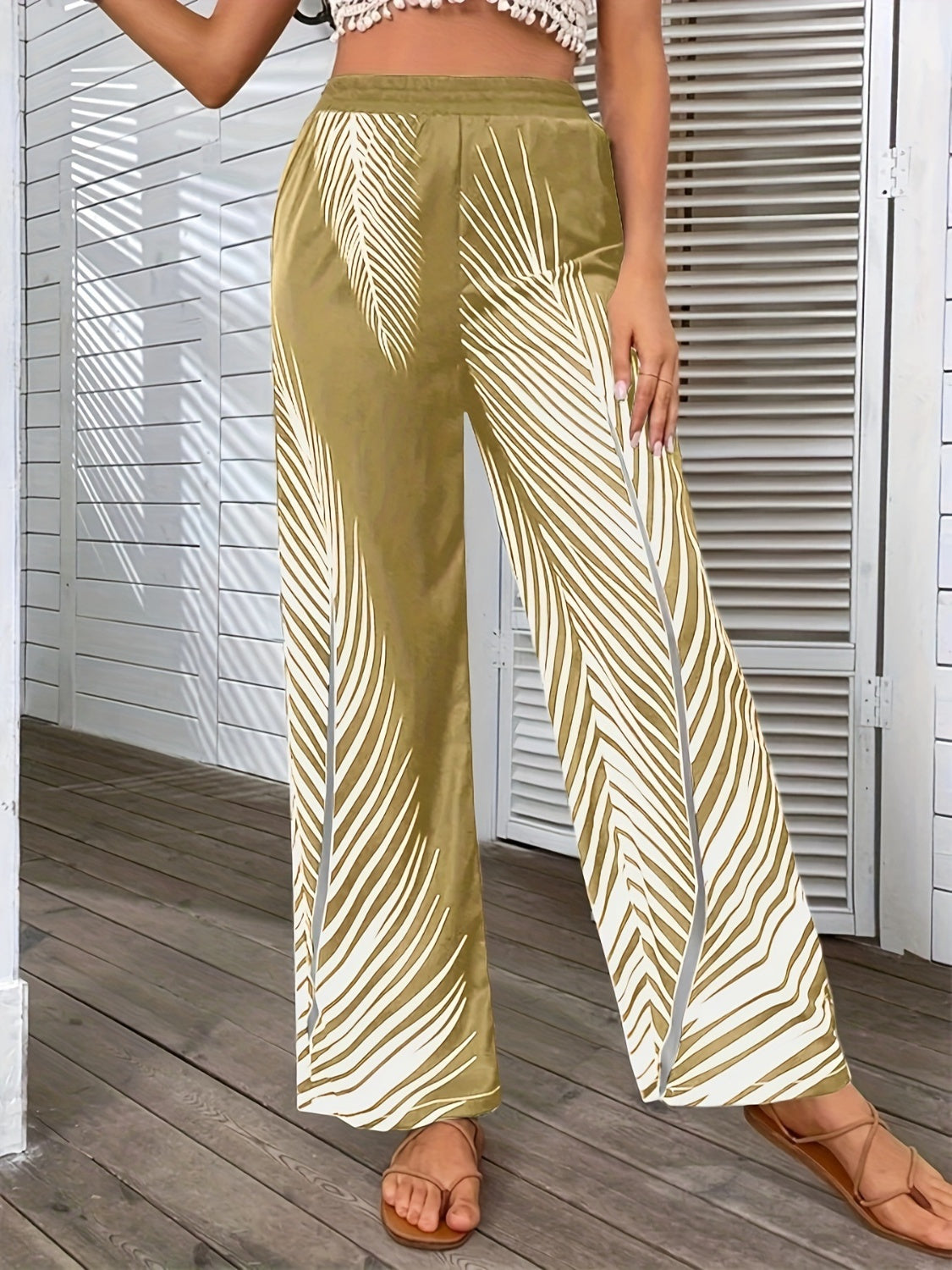 Printed Wide Leg Pants - Three Color Choices