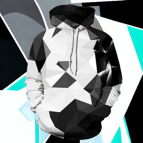 Full Size Geometric Drawstring Hoodie with Pockets