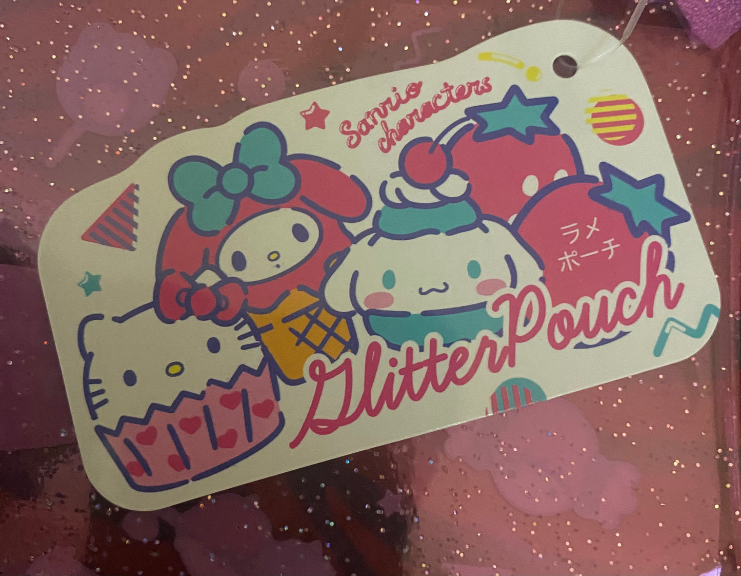 Kawaii Sanrio Glitter Slim Pouch - Character Mix
