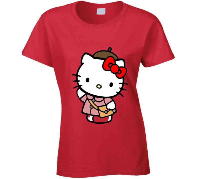 Hello Kitty Inspired Traveling Kitty Ladies T Shirt