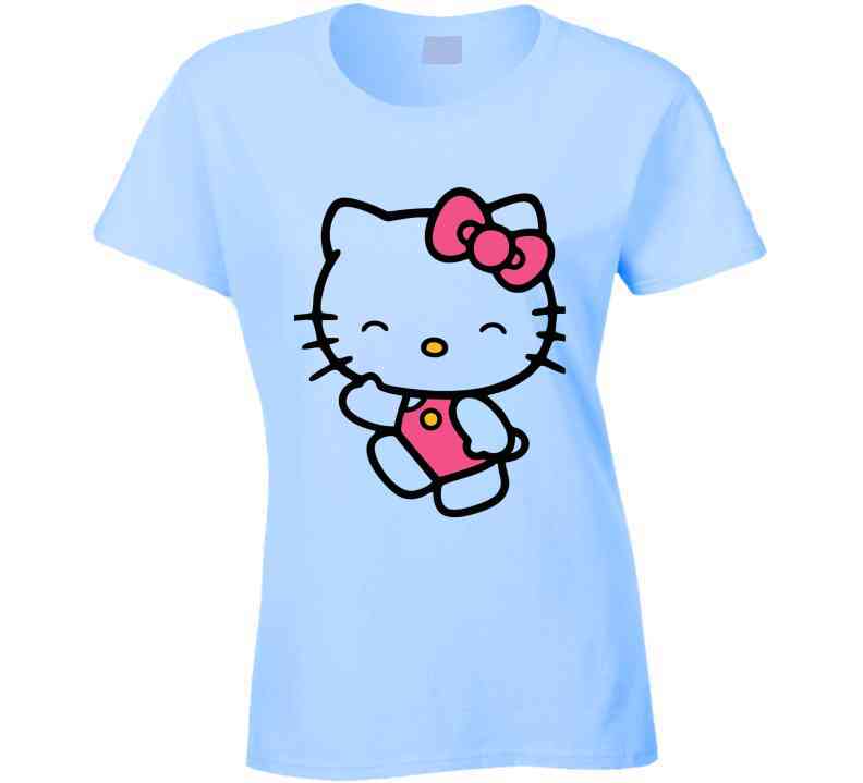 Hello Kitty Inspired With Bow In Hair Ladies T Shirt