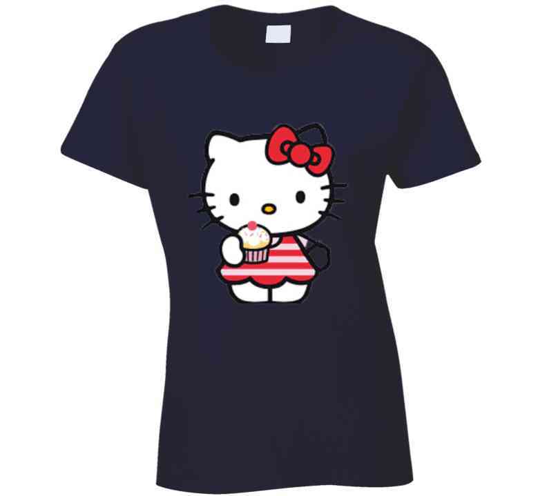 Kawaii Hello Kitty Inspired and Cupcake Ladies T Shirt
