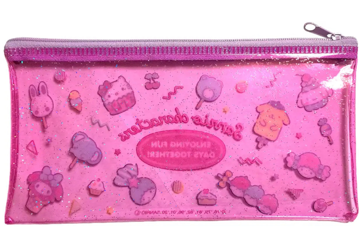 Kawaii Sanrio Glitter Slim Pouch - Character Mix