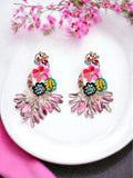 Leaf & Flower Shape Zinc Alloy Dangle Earrings