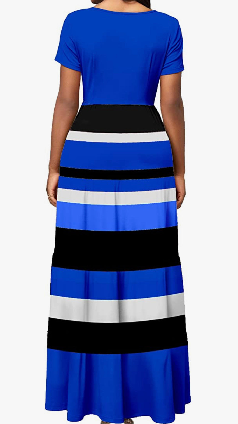 DISCONTINUED: Color Block Full Length Maxi Dress, Sizes Small - 3XLarge
