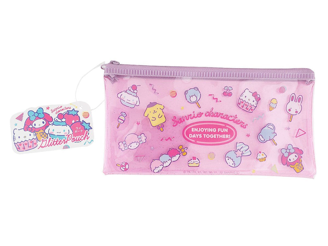 Kawaii Sanrio Glitter Slim Pouch - Character Mix