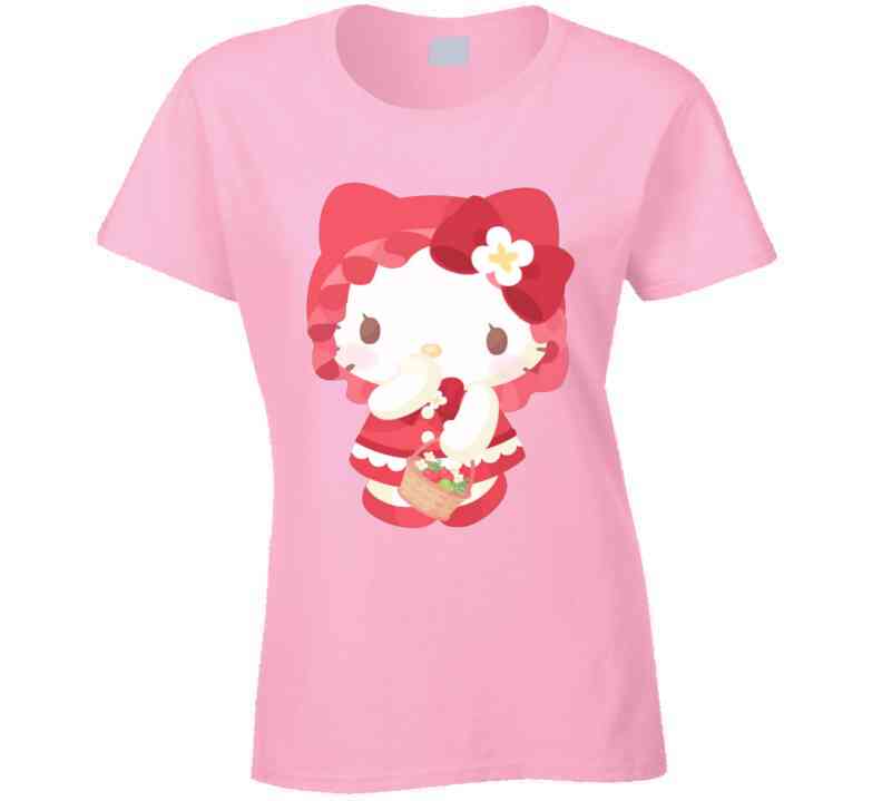 Kawaii Red Hello Kitty Inspired Ladies T Shirt