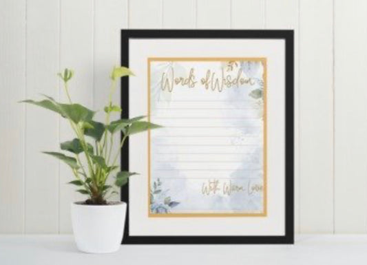 Words of Wisdom for the Parents or Bride-to-be, Baby or Bridal Shower Game (Digital Download)