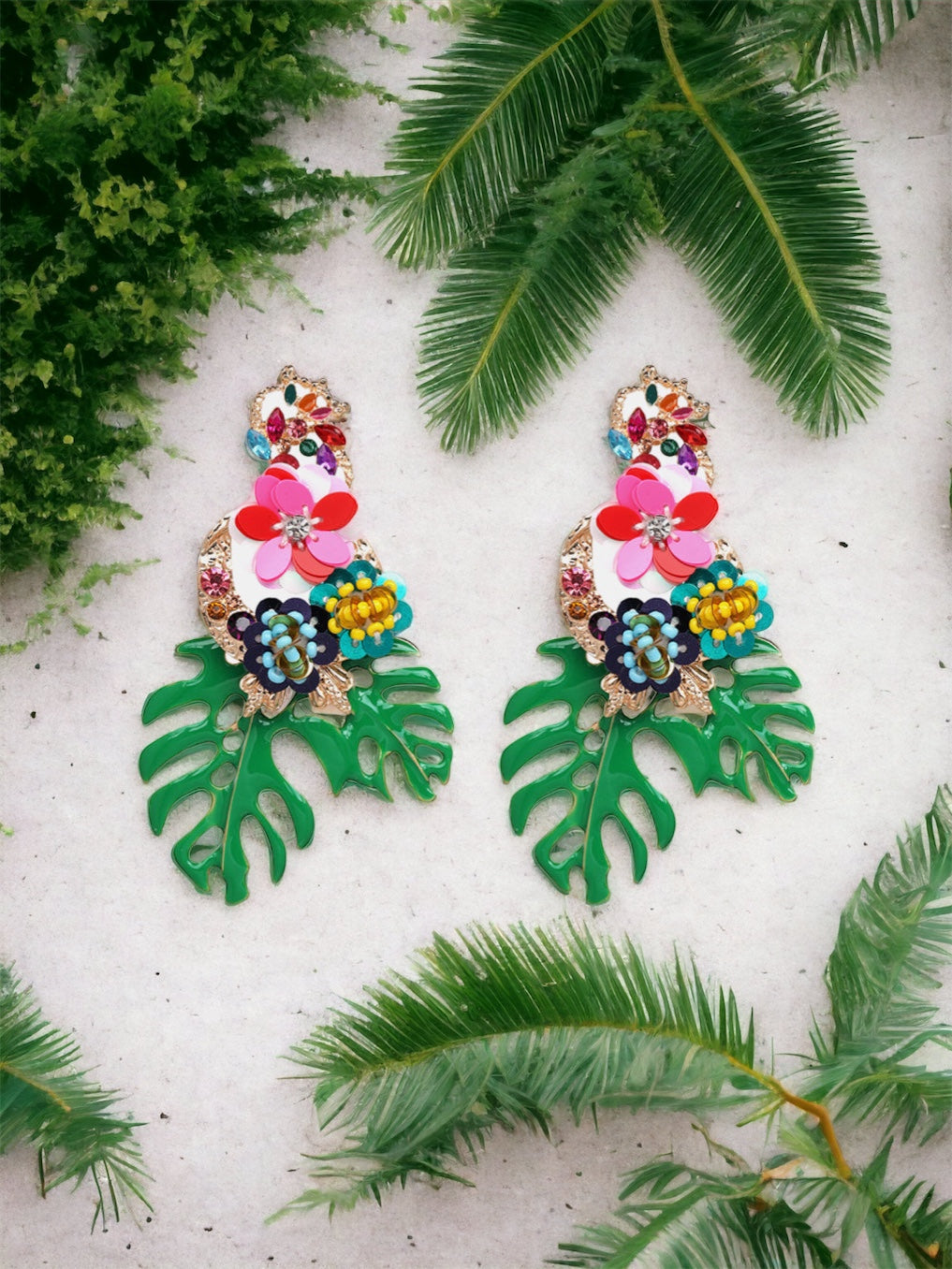 SOLD OUT - RESTOCKING: Leaf & Flower Shape Zinc Alloy Dangle Earrings