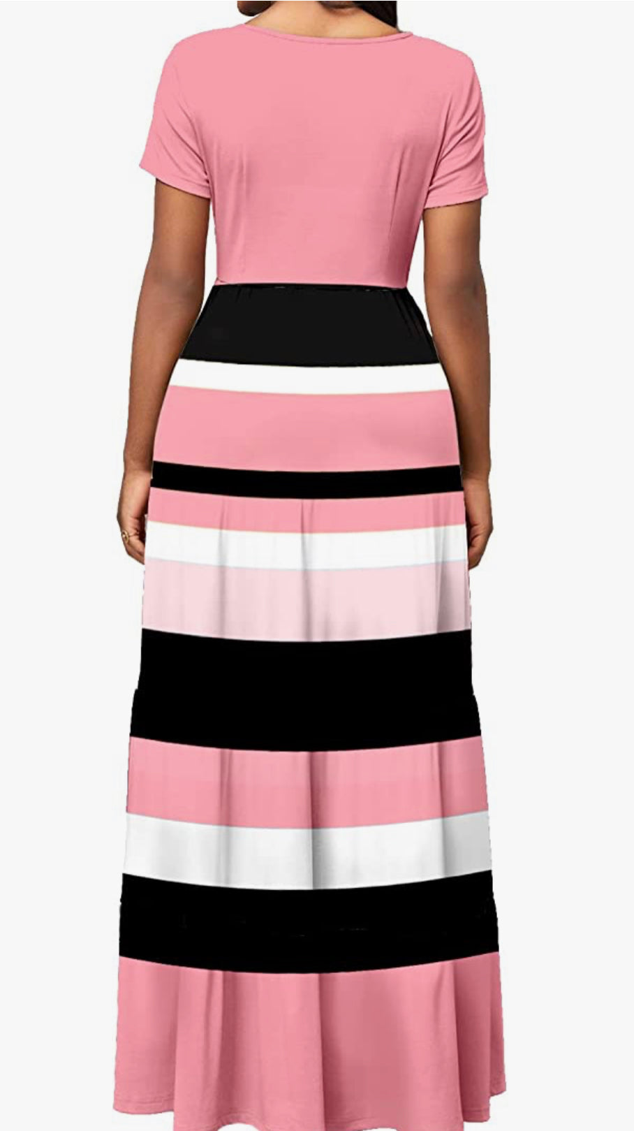 DISCONTINUED: Color Block Full Length Maxi Dress, Sizes Small - 3XLarge