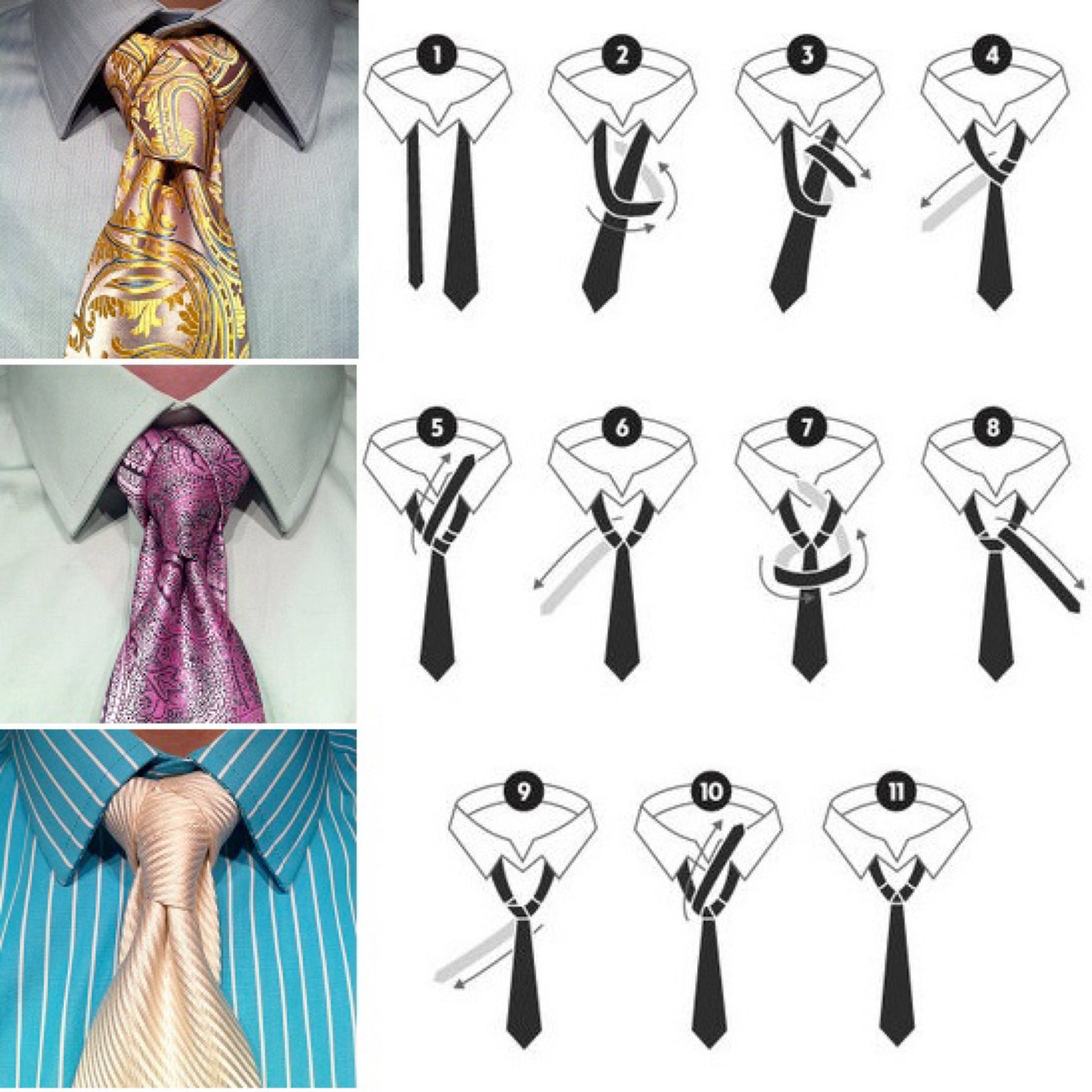 Men’s Silk Coordinated Tie Set - Black Gold Stripe