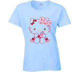 Kawaii Pink Hello Kitty Inspired Ladies T Shirt in Three Color Choices and Various Sizes