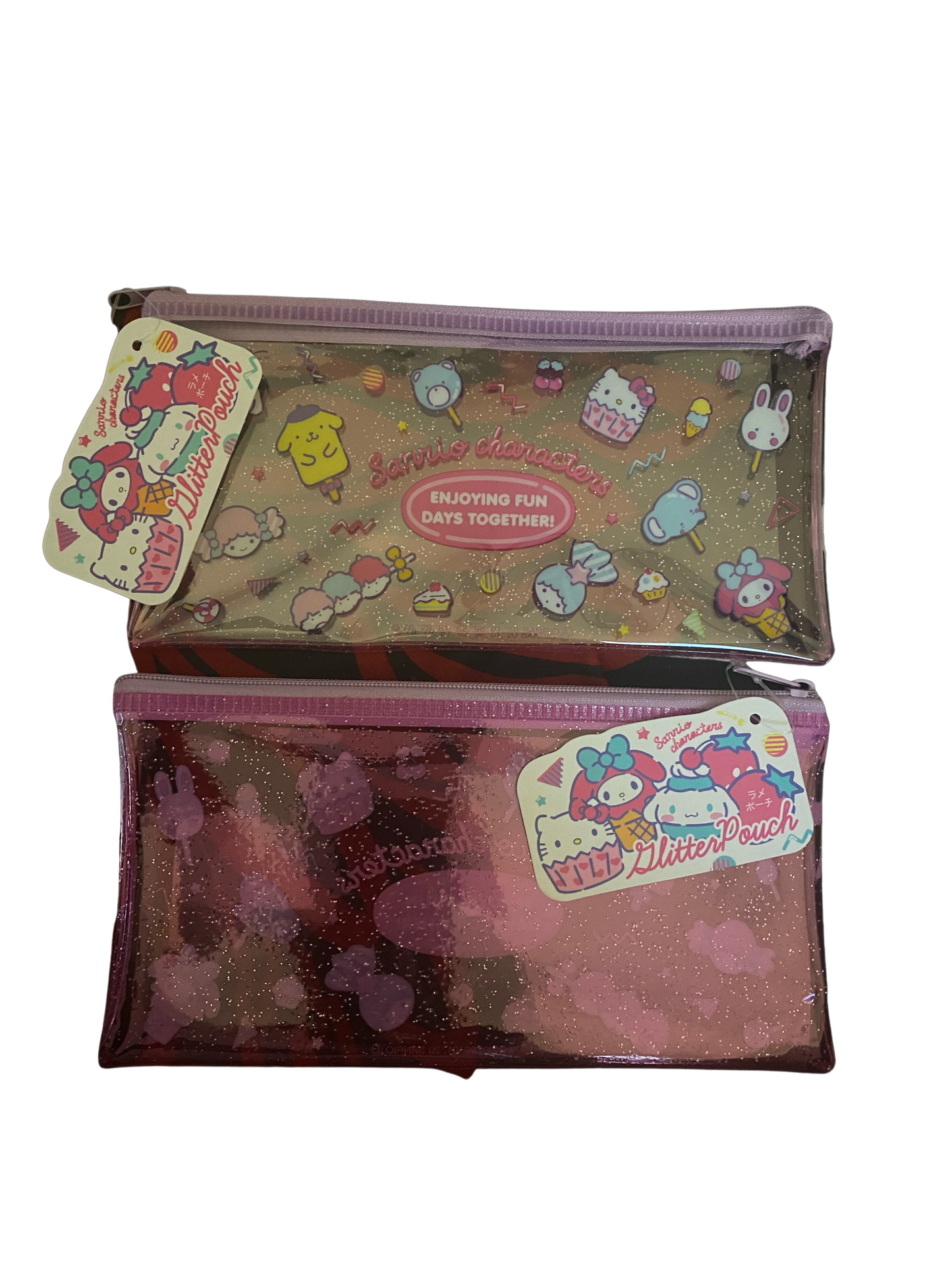 Kawaii Sanrio Glitter Slim Pouch - Character Mix