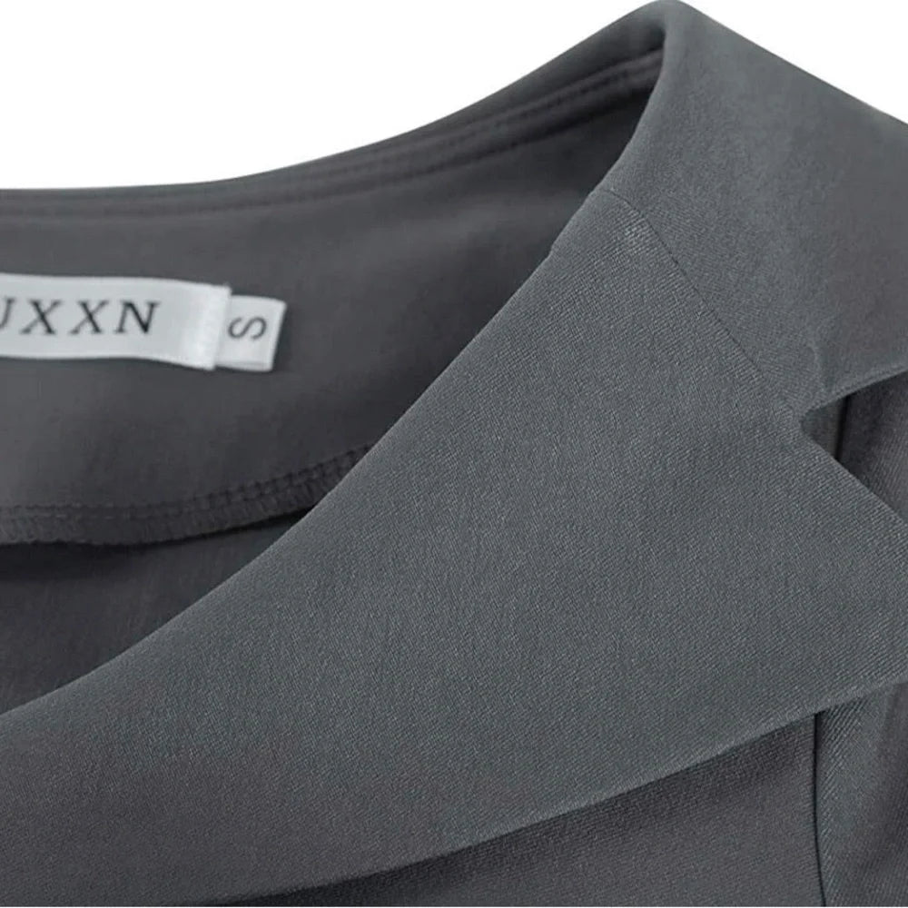 Vintage Inspired Sweetheart Neckline Dress, Gray, Size Large (US 8)