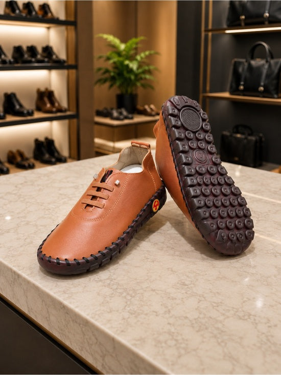 PU Leather Round Toe Slip-Ons