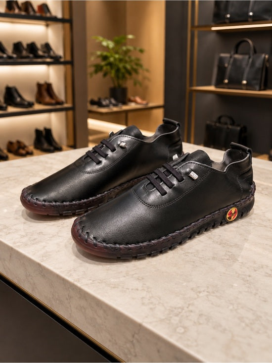 PU Leather Round Toe Slip-Ons