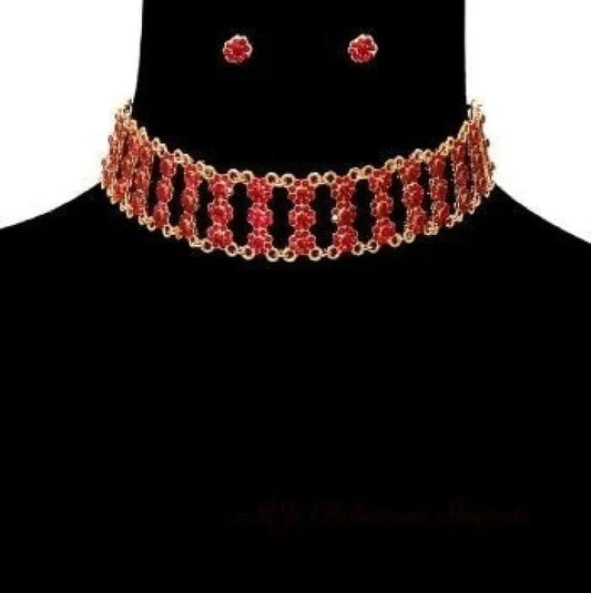 Metal Stone Choker Set