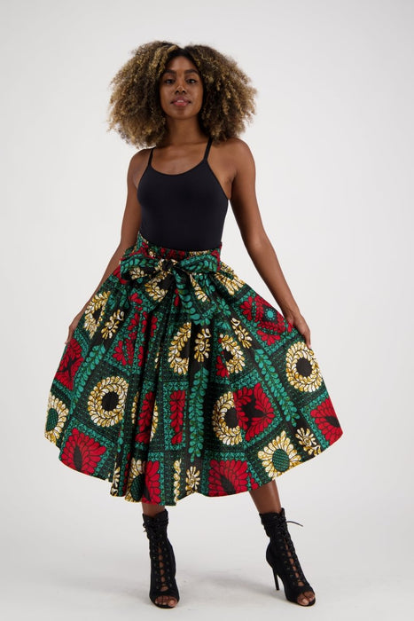 Mid-Length African Print Skirt