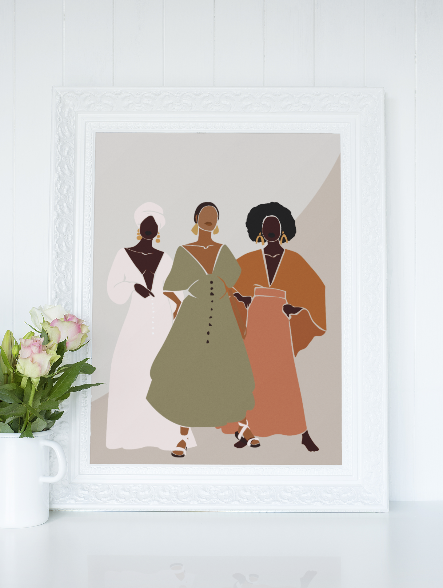 Three Women Framed Art