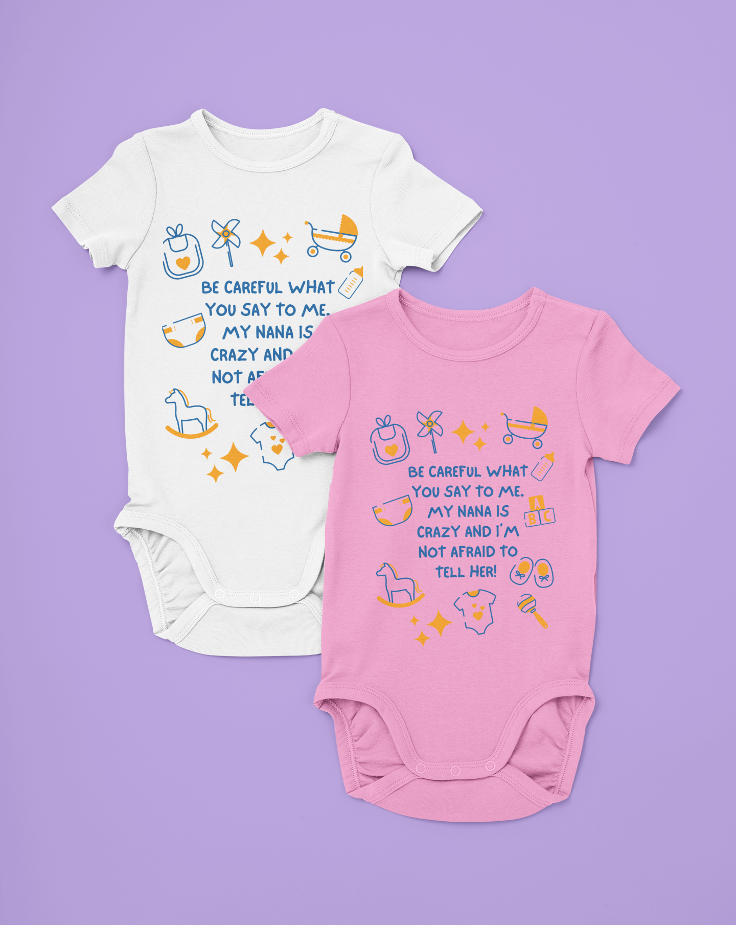 Be Careful What You Say To Me In Pink Baby One Piece, Newborn - 24 Months