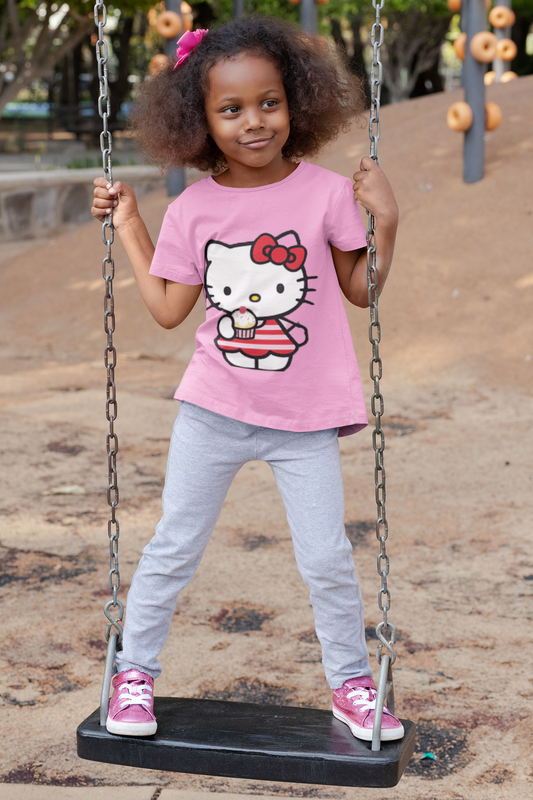 Kawaii Hello Kitty Inspired and Cupcake Ladies T Shirt