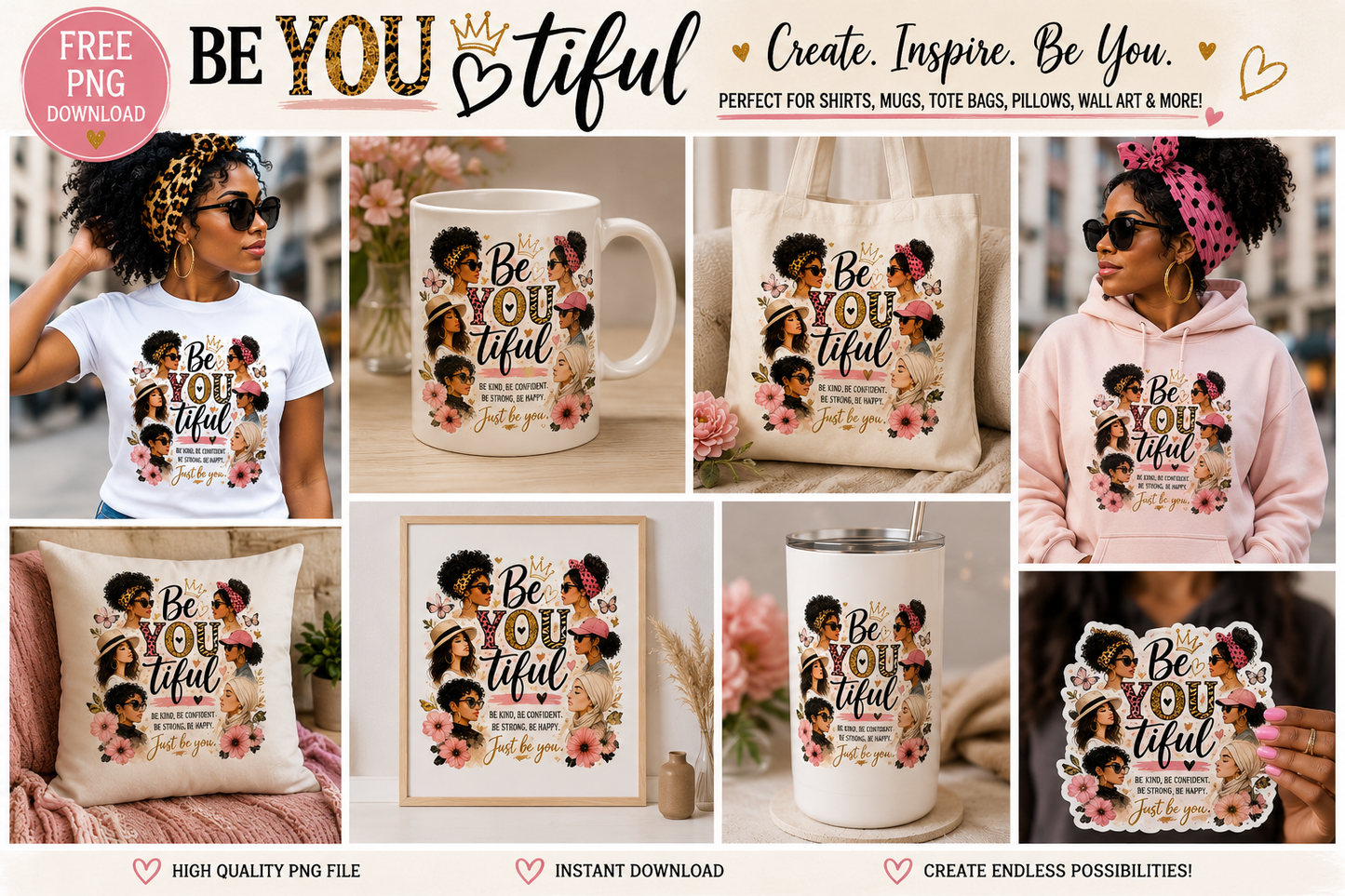 Be YOU tiful – FREE PNG Digital Download