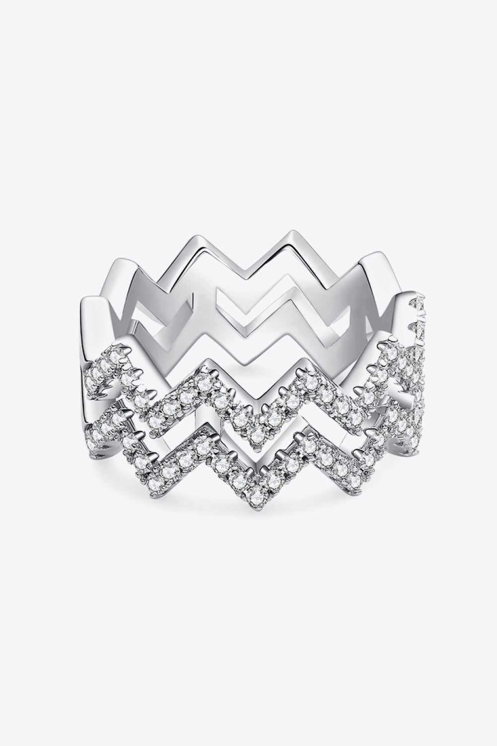 Uylees Boutique Moissanite Zigzag Stacking Rings