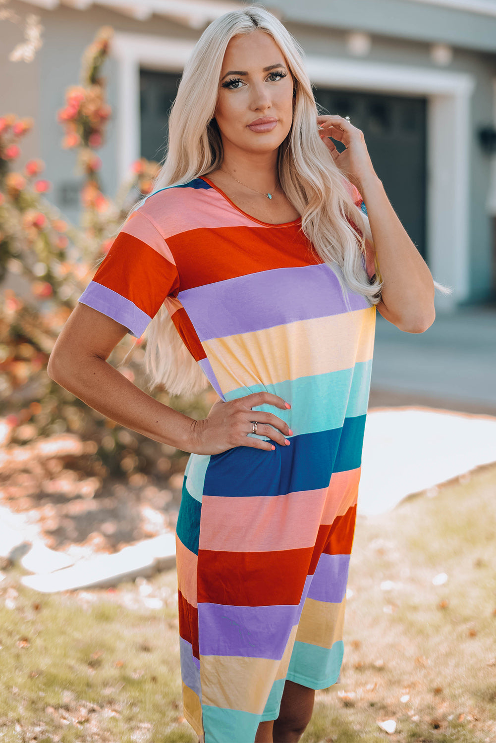 Uylee’s Boutique Women Color Block Side Slit Mini  (Mommy and Me)