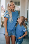 Uylee’s Boutique Women Striped Tie Front T-Shirt (Mommy and Me Top)