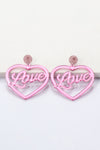Heart Shape Acrylic Dangle Earrings