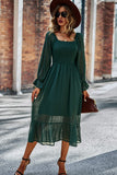 Uylee’s Boutique Swiss Dot Smocked Square Neck Dress