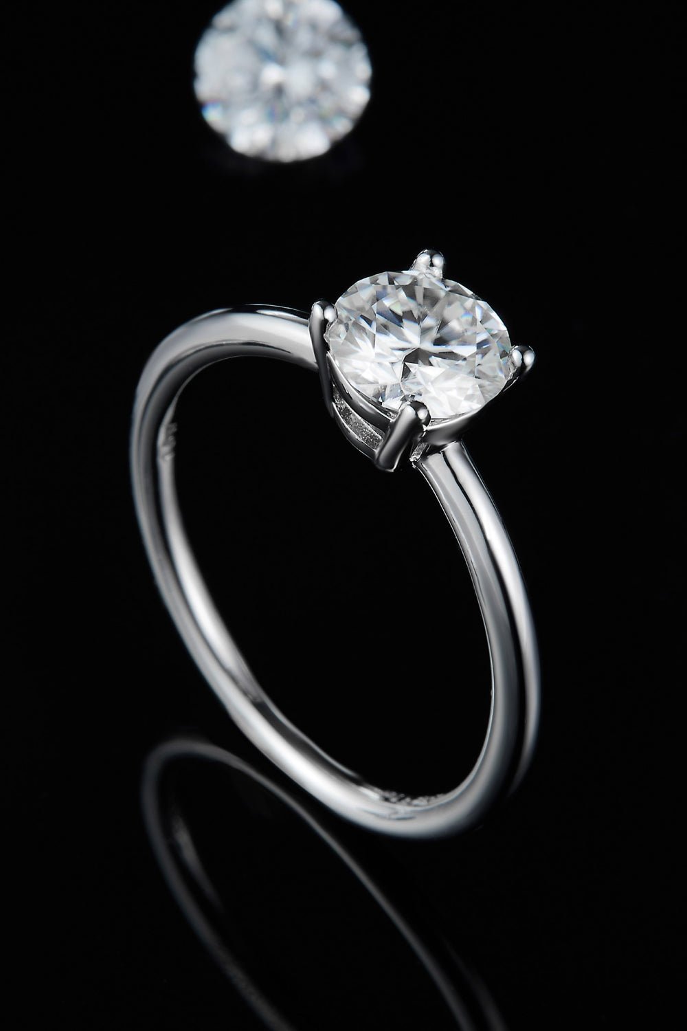 1 Carat Moissanite 925 Sterling Silver Solitaire Ring - Uylee's Boutique