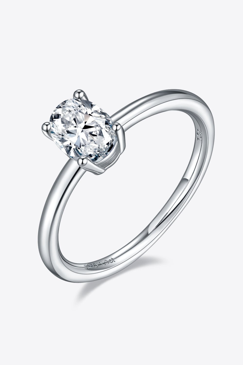 1 Carat Moissanite 925 Sterling Silver Solitaire Ring - Uylee's Boutique