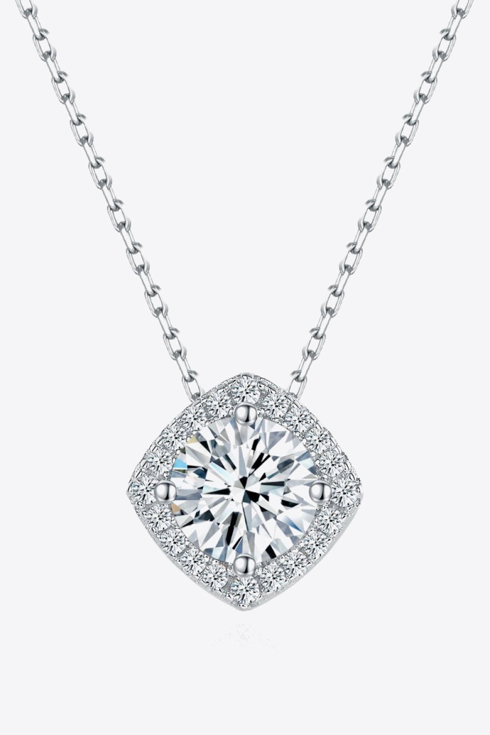 1 Carat Moissanite Geometric Pendant Necklace - Uylee's Boutique