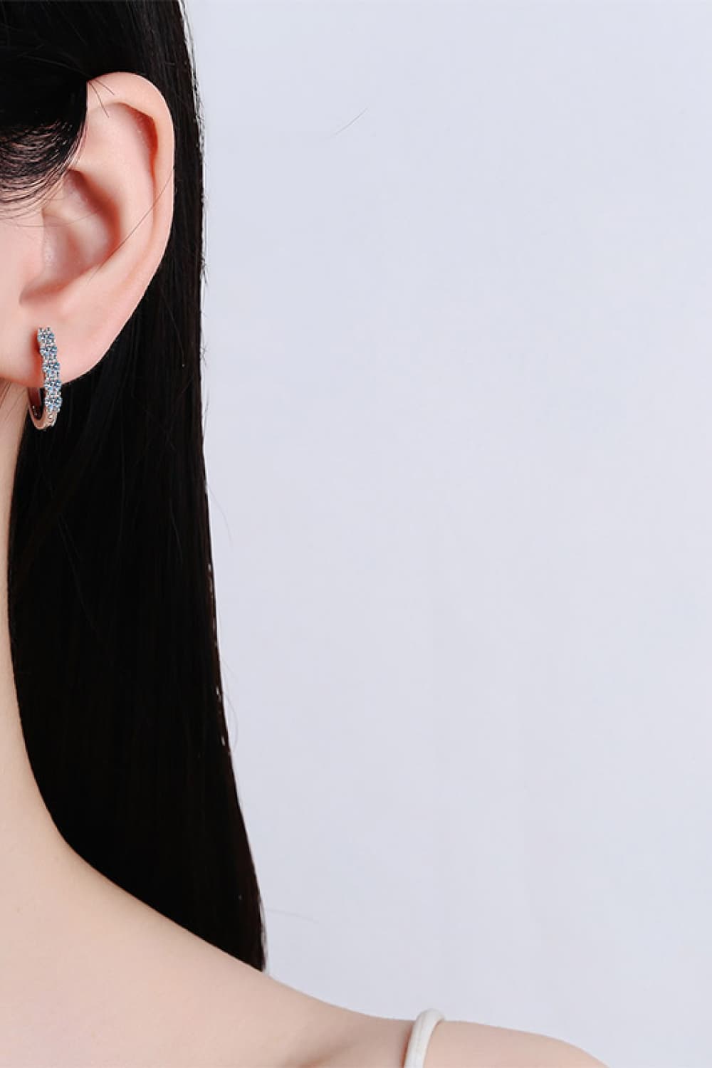 1 Carat Moissanite Hoop Earrings - Uylee's Boutique