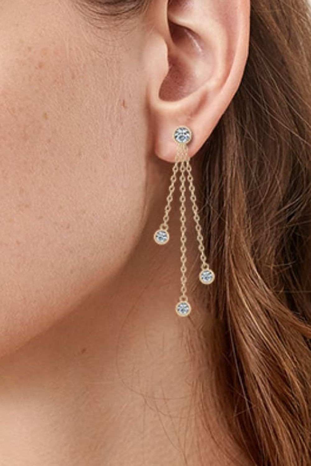 1.2 Carat Moissanite Layered Chain Earrings - Uylee's Boutique