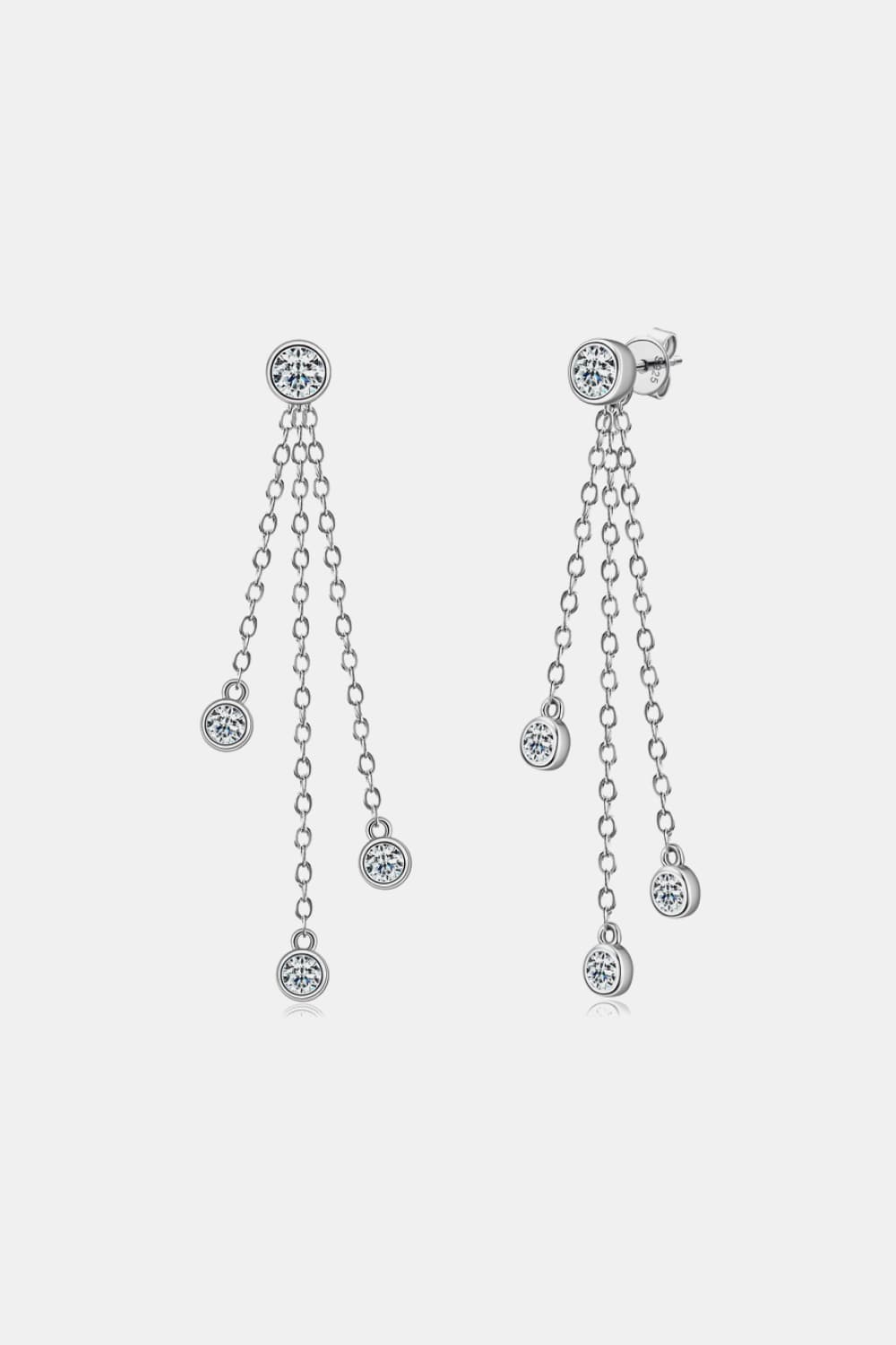 1.2 Carat Moissanite Layered Chain Earrings - Uylee's Boutique