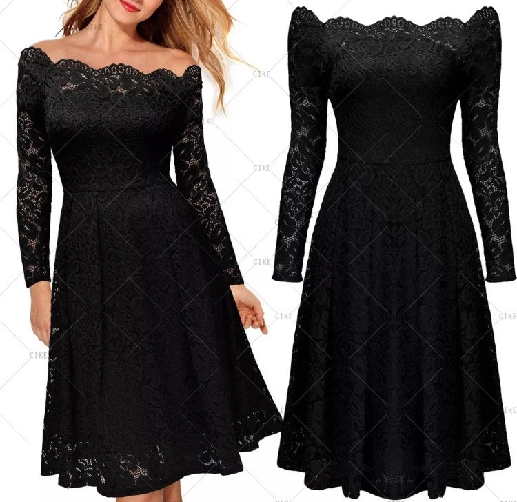 Vintage Inspired Full Lace Cocktail Dress, US Sizes 4 - 16