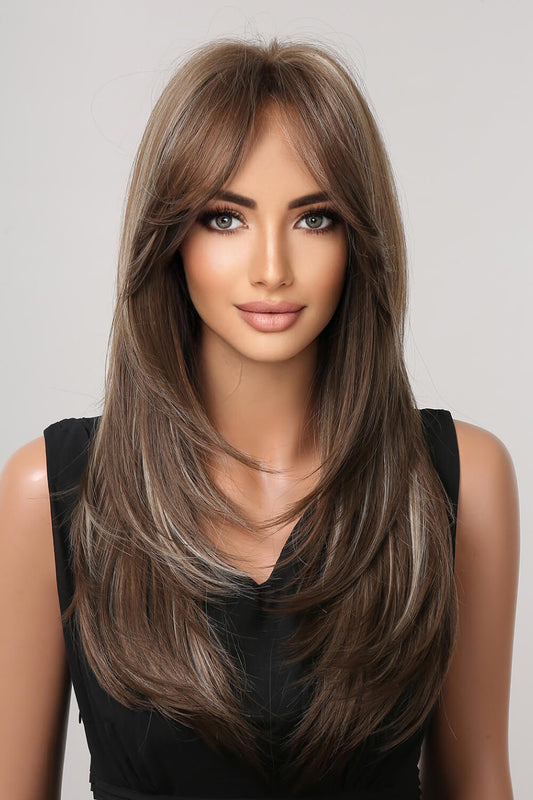 13*1" Full-Machine Wigs Synthetic Long Straight 22" - Uylee's Boutique