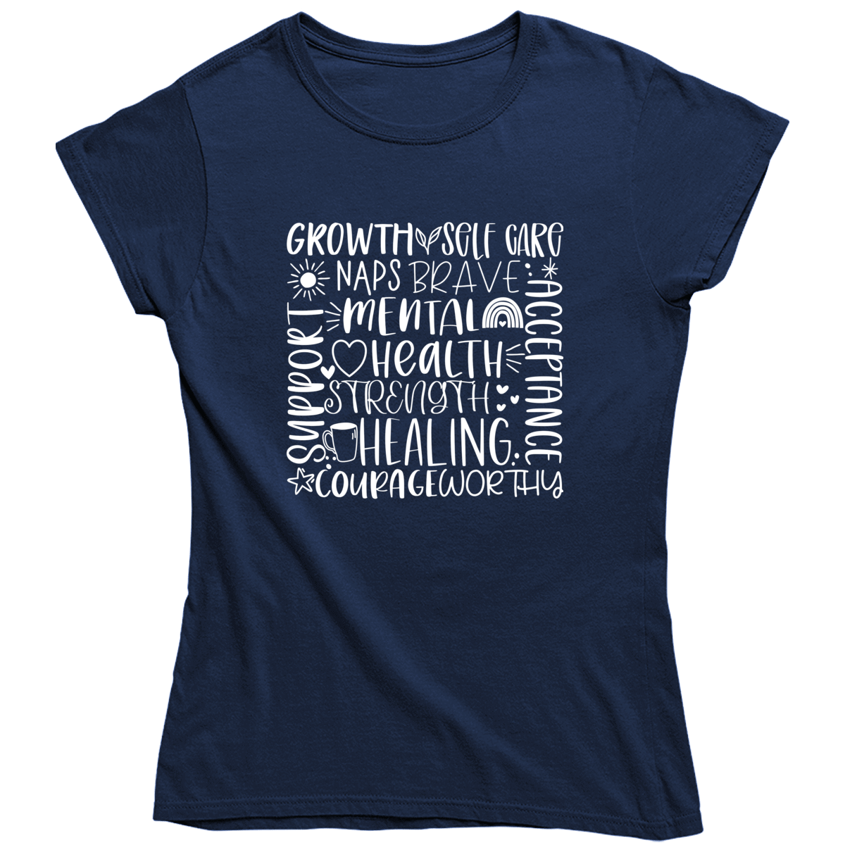 Mental Health Matters Words Ladies T Shirt