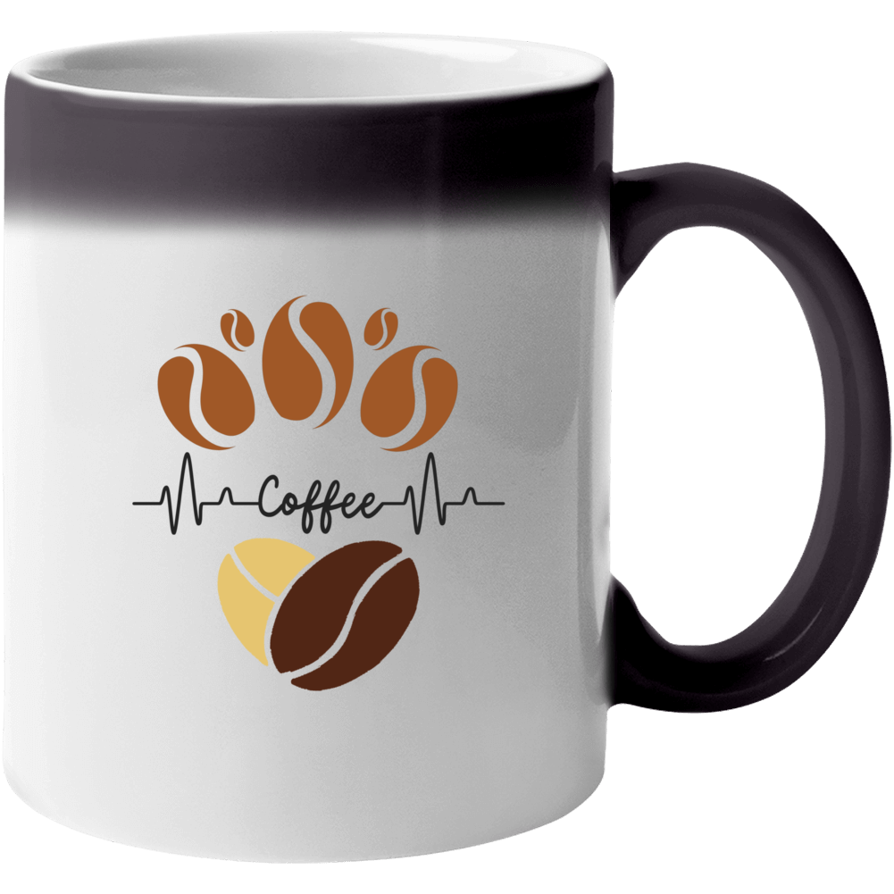 Coffee Is My Heartbeat Color Changing Mug