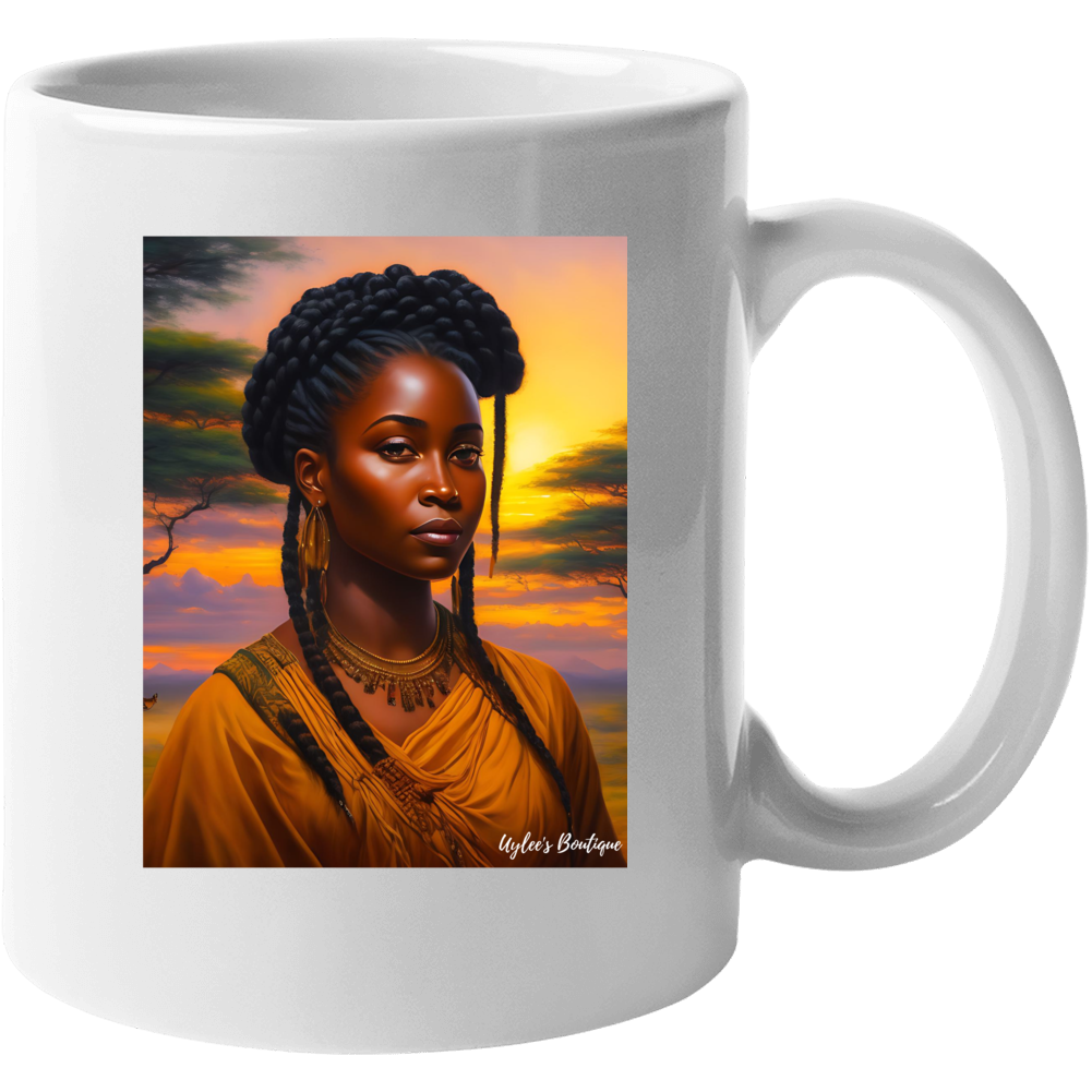 African Sunset Portrait Ceramic Mug