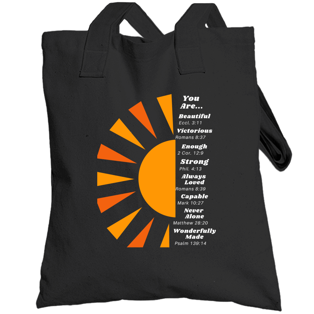 Uylee's Boutique Black You Are Beautiful You Are Strong Totebag