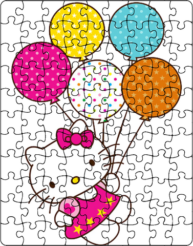 Kawaii Hello Kitty Inspired With Balloons Puzzle